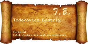 Todorovics Beatrix névjegykártya